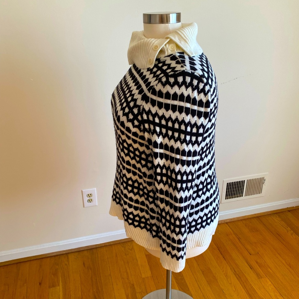 Talbots 3xp Black And White Patterned Sweater - image 3